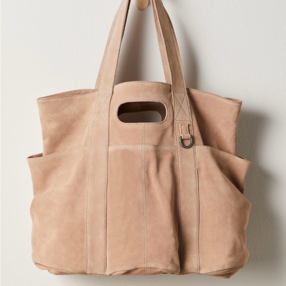 Free People Caravan Suede Tote in Sand